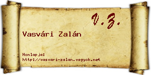 Vasvári Zalán névjegykártya